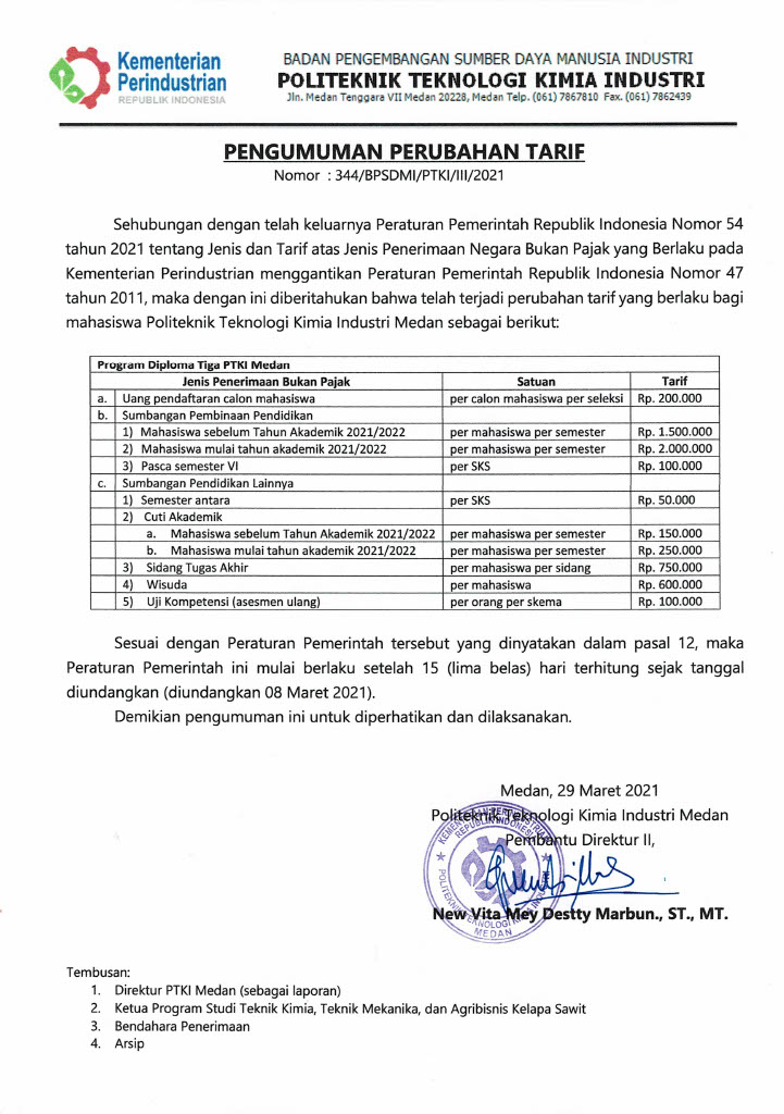 Pengumuman Biaya Kuliah PTKI Medan Lengkap1024_1